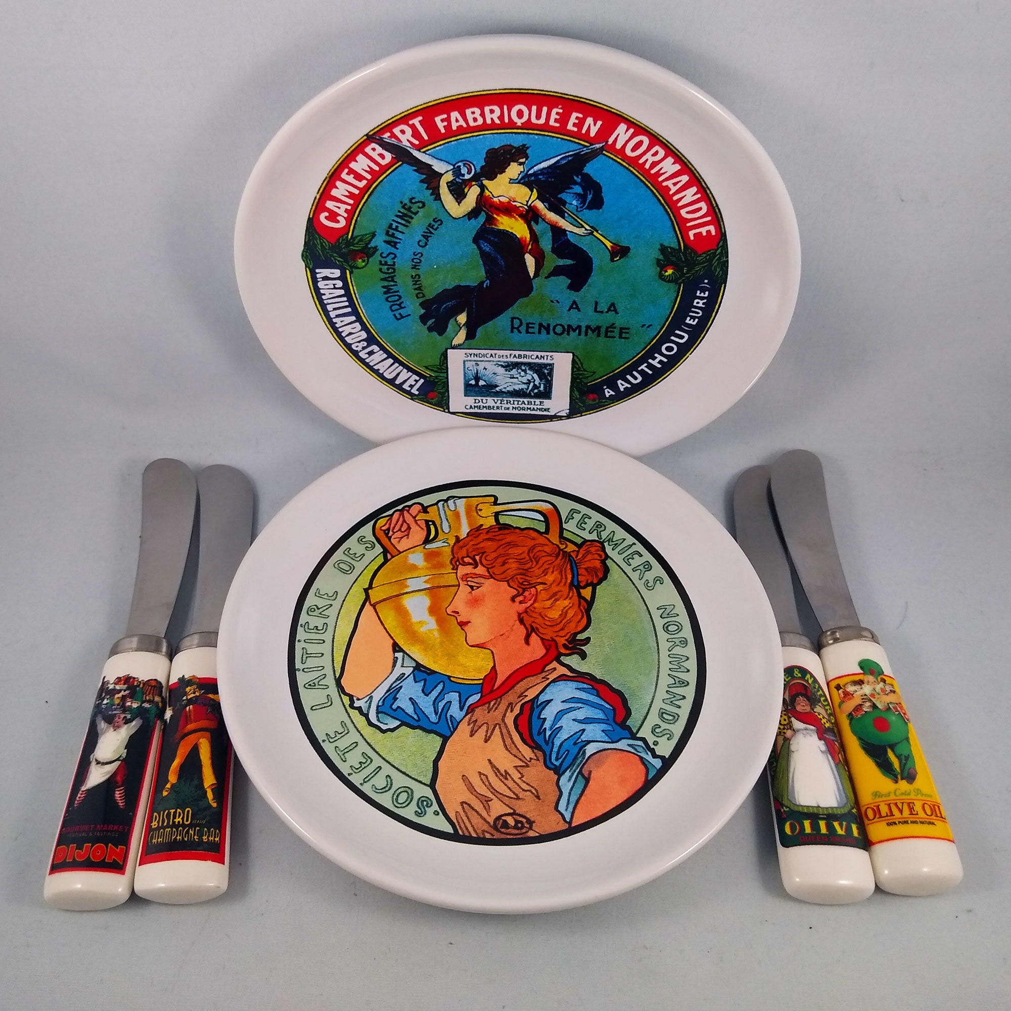 Cheese Plates and Knives Cheese Dishes Kitchen Decor Etsy