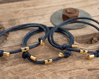10 pcs Baptism Bracelets For Boy Cobalt Blue Multi Starnd String Armband with Gold Cross Minimal Navy Martyrika Armbands