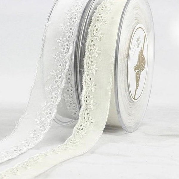 Romantic White Lace Ribbon by the Yard Simple Classic Material for DIY Wedding Bomboniere Engagement Party Decoration