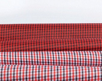 Clearance Sale Fabric (1 Meter / 1.09 Yards), Poly Cotton Plaid Checkered Fabric, Sewing Crafts Supplies, Sold By the Yard