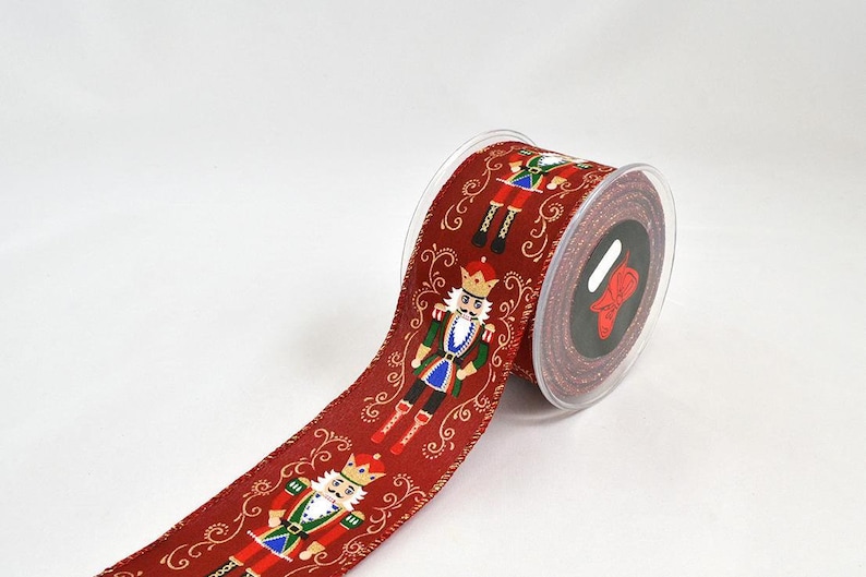 Nutcrakrt Ribbon Nutcracker Wired Ribbon: Christmas Holiday DIY Wreath Supply - Etsy