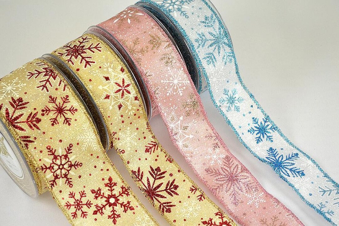 Snowflake Ribbon Pattern Sparkling Snowflake Christmas Ribbon: Winter Holiday DIY Decor - Etsy