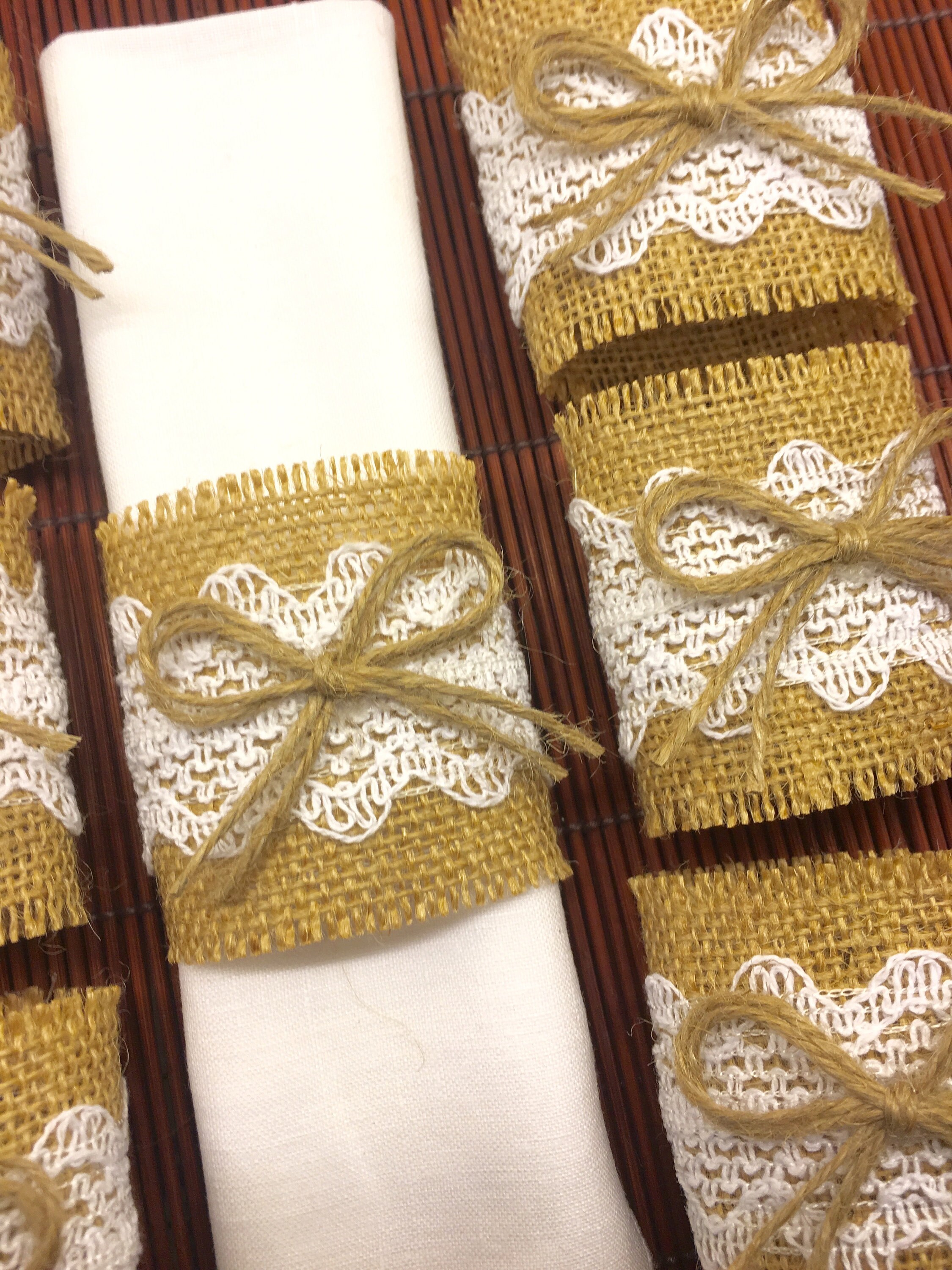 Burlap napkin clearance rings bulk
