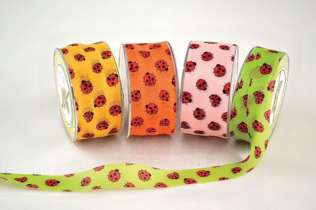 Polyester Ribbon With Printed Beautiful Ladybugs the Easter - Etsy