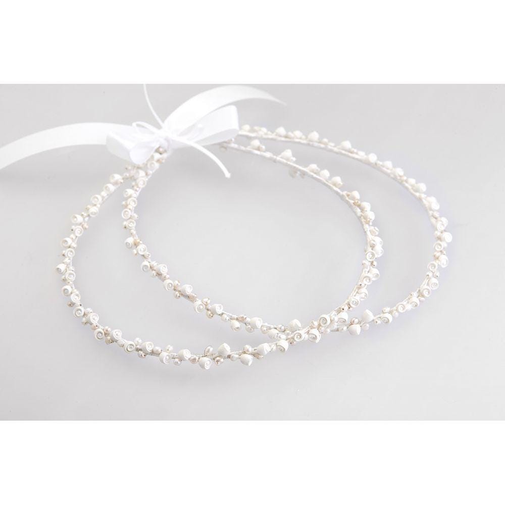 Couronnes de mariage en porcelaine et perles faites main