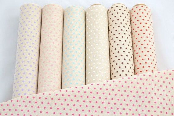 Big Polka Dots Beige Fabric by the Yard Southwestern Style | Etsy