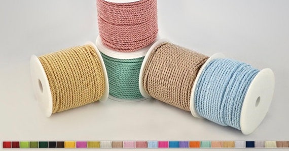 Colorful Rayon Rope 3mm / 0.12 Inches, Twisted Cord Yarn, Natural