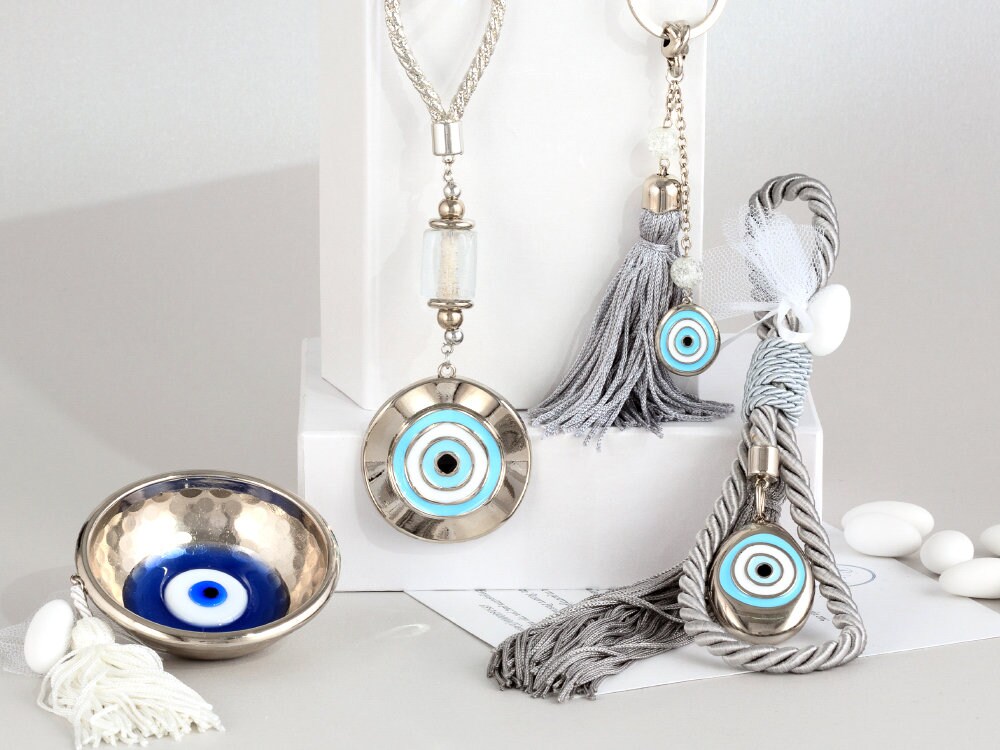 Cadeaux faits main en argent avec mauvais œil pour mariage