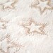 Faux Fur Fluffy Fabric by the Yard with Big Stars  (50cm/19.68inches) Christmas Warm Textile White Pastel Pink 