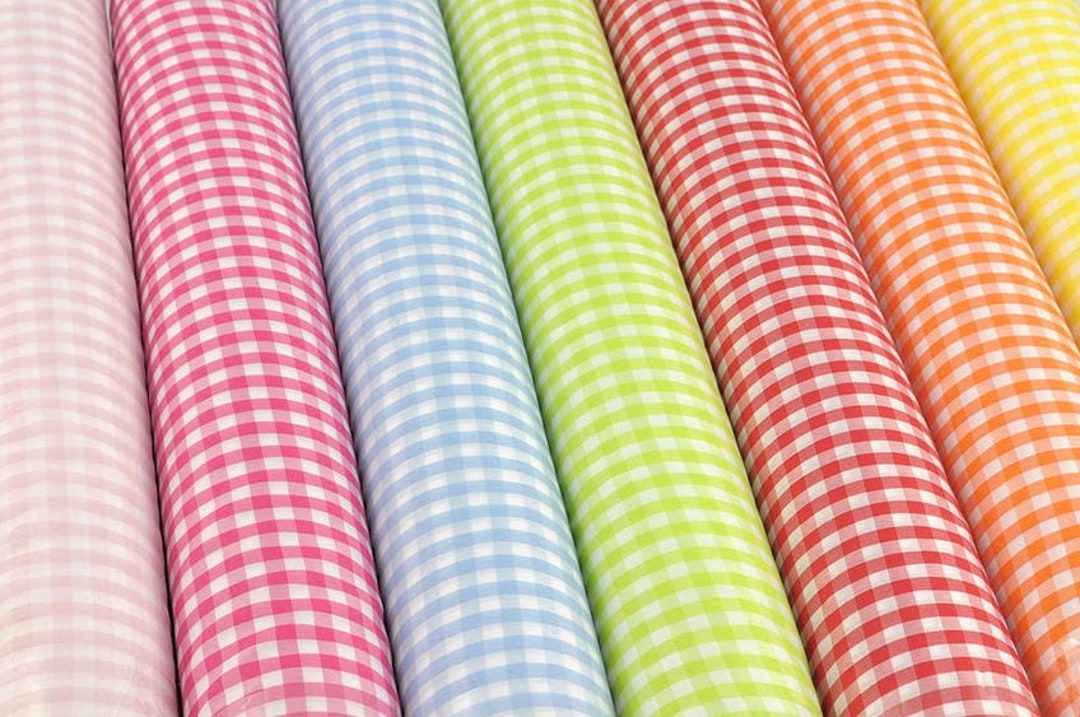 Cotton Like Fabric, Classic Checkered Textile in a Variety of Colors
