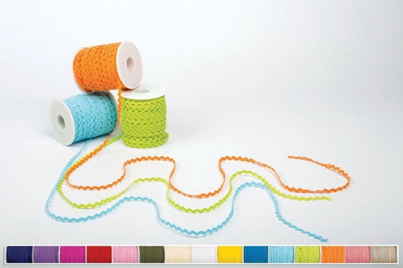 Ric Rac Cotton Ribbon by the Yard 4mm / 0.16 Inches Front Etsy