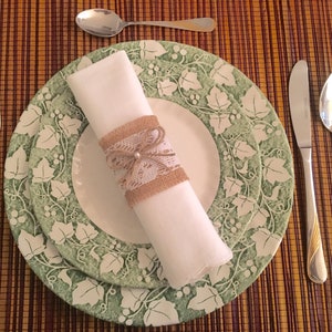 10 Burlap Napkin Rings - Wedding Napkin Rings - Vintage Napkin Holders