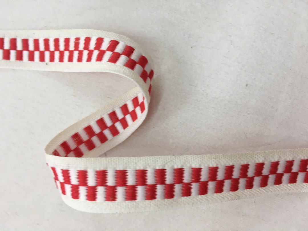 Square Red Ribbon Alternative Gingham Red White Square Ribbon by the Yard With - Etsy