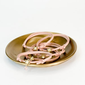10 pcs Martyrika Bracelets for Girls with Dark Pink Vegan Suede and Gold Plated Cross, Witness Bracelets, Baptism Favors for 1st Communion