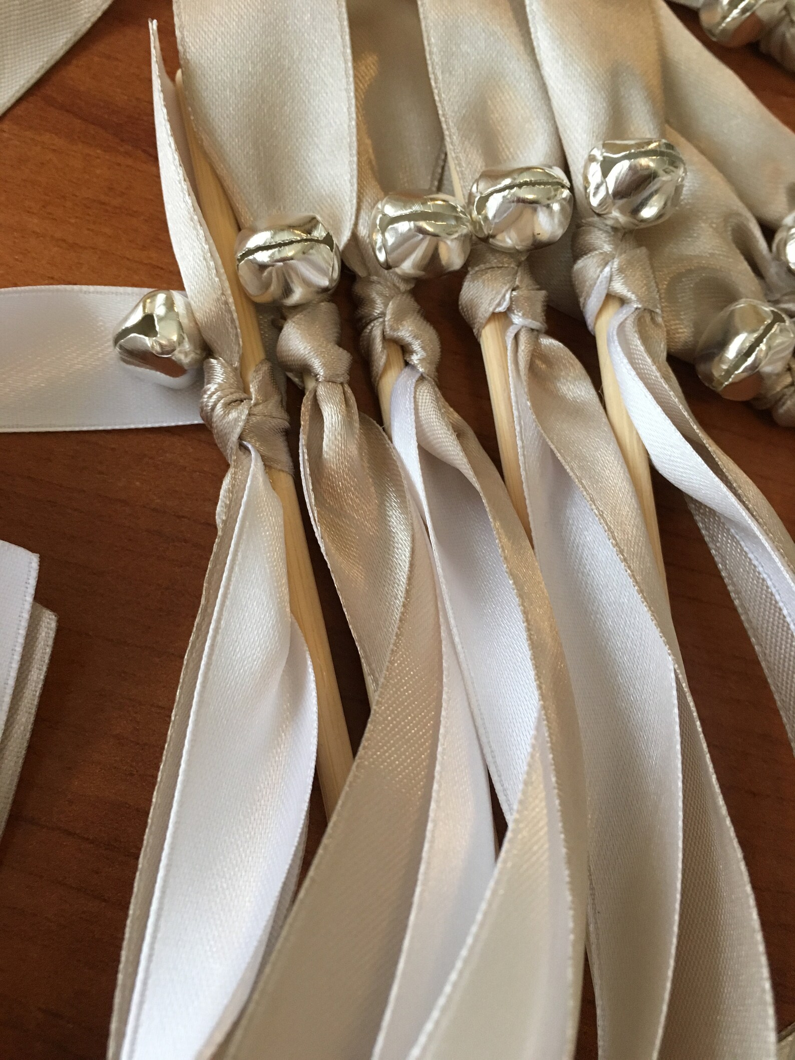 20 Wedding Wands Party Streamers Silver Bells Satin Ribbons Etsy