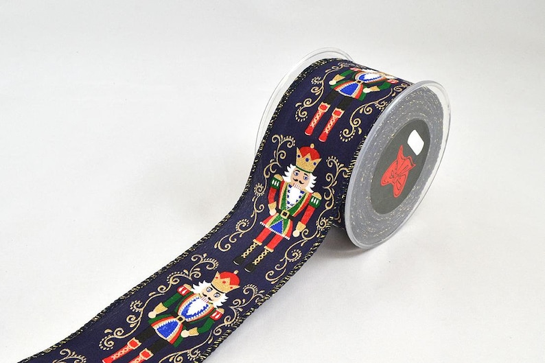 Nutcrakrt Ribbon Nutcracker Wired Ribbon: Christmas Holiday DIY Wreath Supply - Etsy