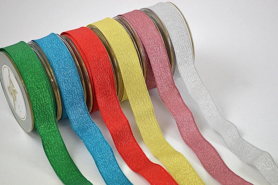 Bold Metallic Polyester Ribbon by the Yard Cotton Thick Material for  Christmas Decoration in Silver Gold Red Teal Red Pink Green -  Singapore