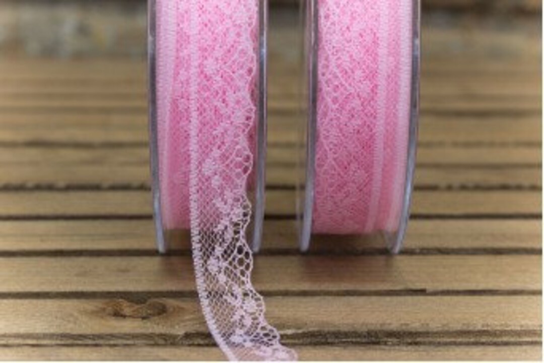 Pink Cotton Lace Ribbon 18mm x 5m
