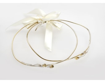 Handmade Gold Plated Stefana: Greek Orthodox Wedding Crowns