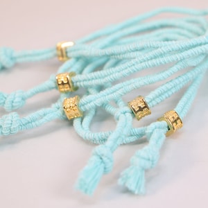10 pcs Martyrika Bracelets with Gold Square Cross in Pastel Green Witness Bracelets Baptism Favors for First Communion Christening