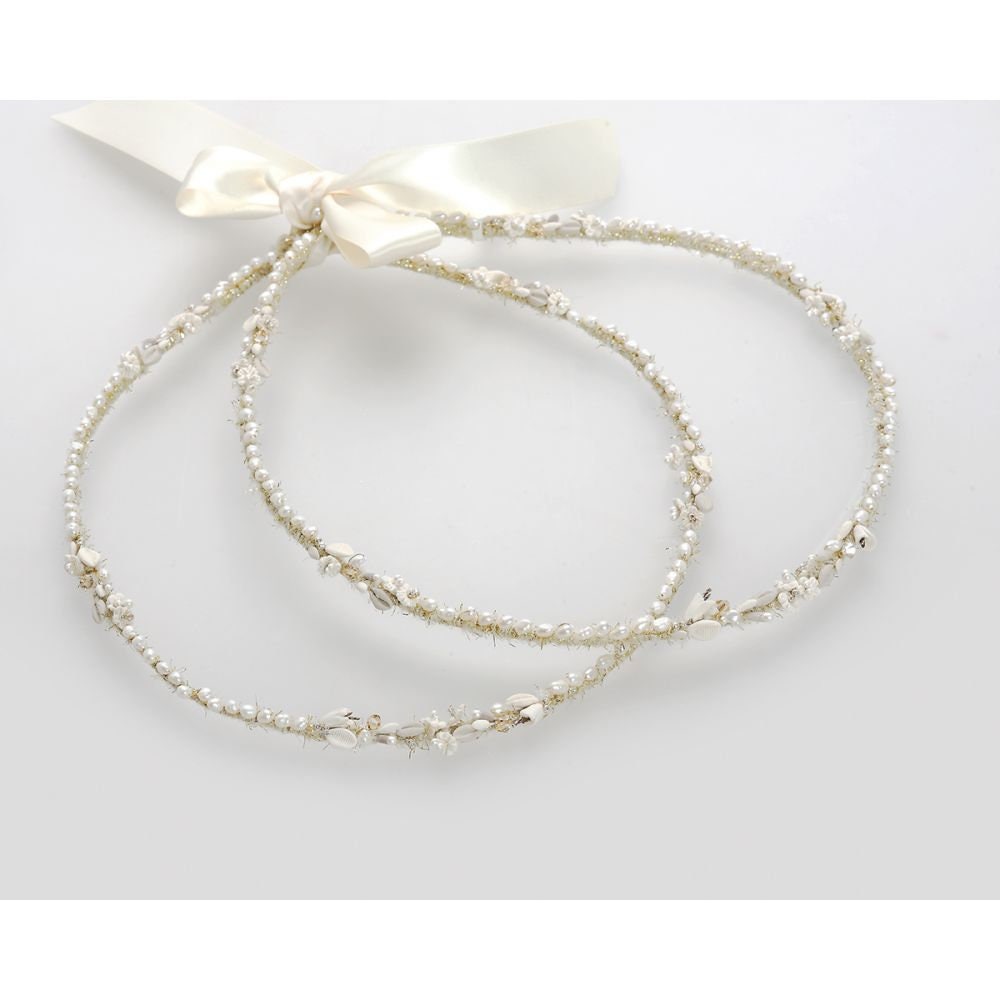 Couronnes de mariage grecques en porcelaine Stefana avec perles