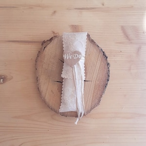 Ivory Long Tube Bomboniere with Koufeta White Floral Lace and Beige Heart with Embroidery We Do Elegant Wedding Favors for Guests in Bulk