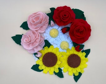 Handmade Felt Flowers: Brooch, Headband, or Decor