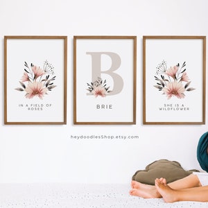 In A Field Of Roses She Is A Wildflower Print, Girl Nursery Prints, Quote Prints For Girl, Baby Girl Quotes, She Is A Wildflower Printable