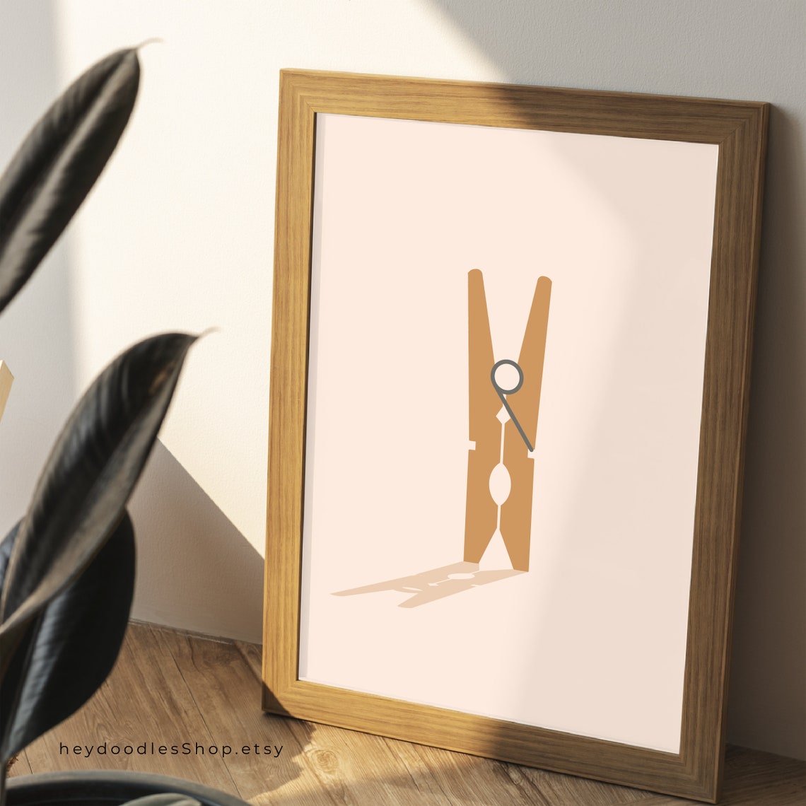 Laundry Room Printable Wall Art Decor Clothespin Art Mid - Etsy