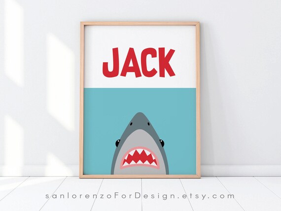 Custom Name Shark Printable Personalized Printable Wall Art Nautical Shark Illustration Nursery Room Kids Room Playroom Decor Gift For Kid Art Collectibles Digital Prints Vadel Com
