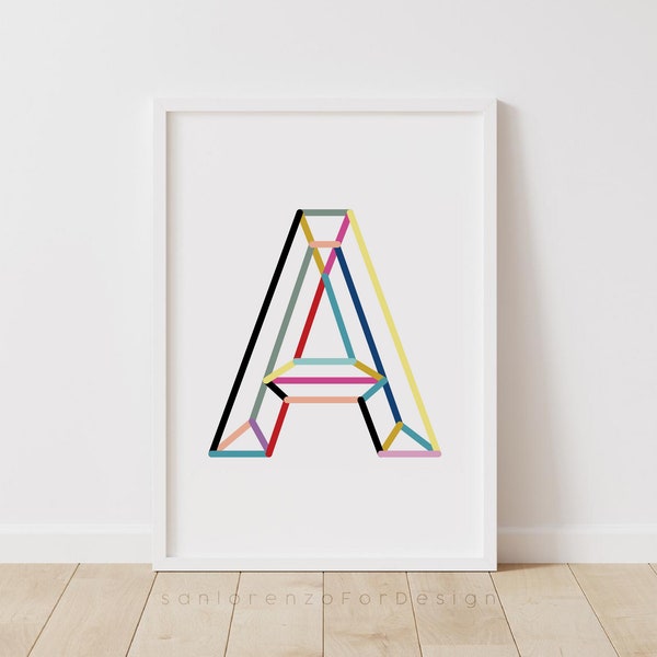 Initial Decor Nursery, Initial Nursery Decor, Letter A Wall Art, Nursery Initial Print, Initial Wall Decor, Initial Wall Art, Nursery Decor