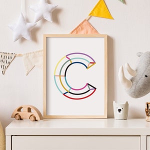 Initial Decor Nursery, Initial Nursery Decor, Letter C Wall Art, Nursery Initial Print, Initial Wall Decor, Initial Wall Art, Nursery Decor