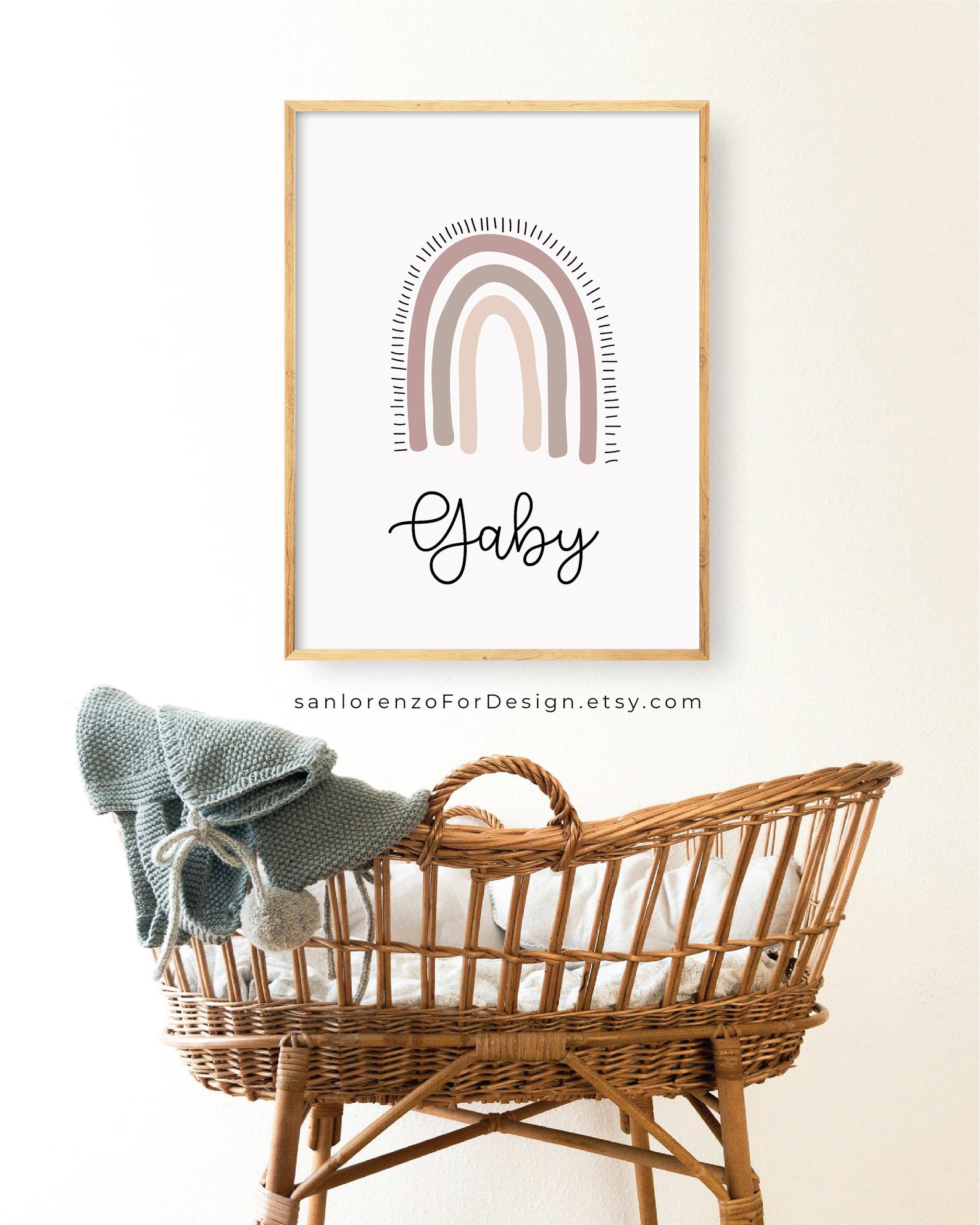 Rainbow Name Printable Boho Rainbow Baby Name Custom Name Etsy