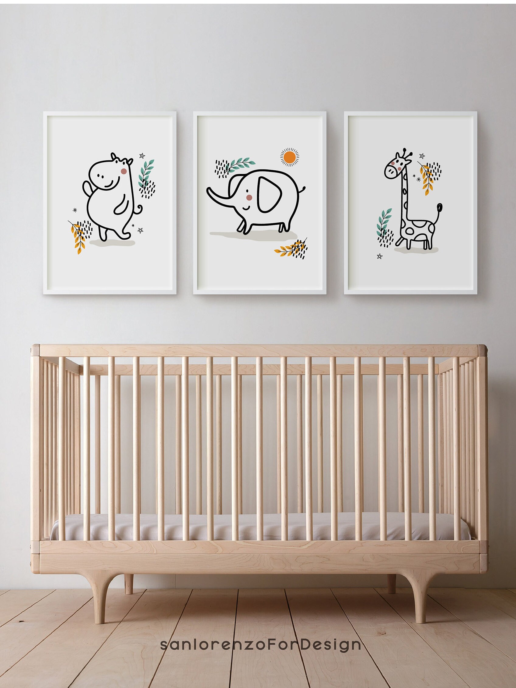 Safari Nursery Decor Set of 3 Safari Nursery Safari Animal | Etsy