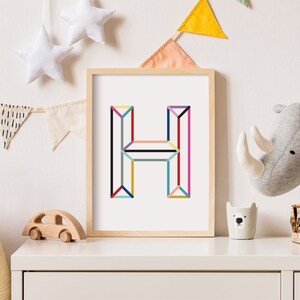 Initial Decor Nursery, Initial Nursery Decor, Letter H Wall Art, Nursery Initial Print, Initial Wall Decor, Initial Wall Art, Nursery Decor