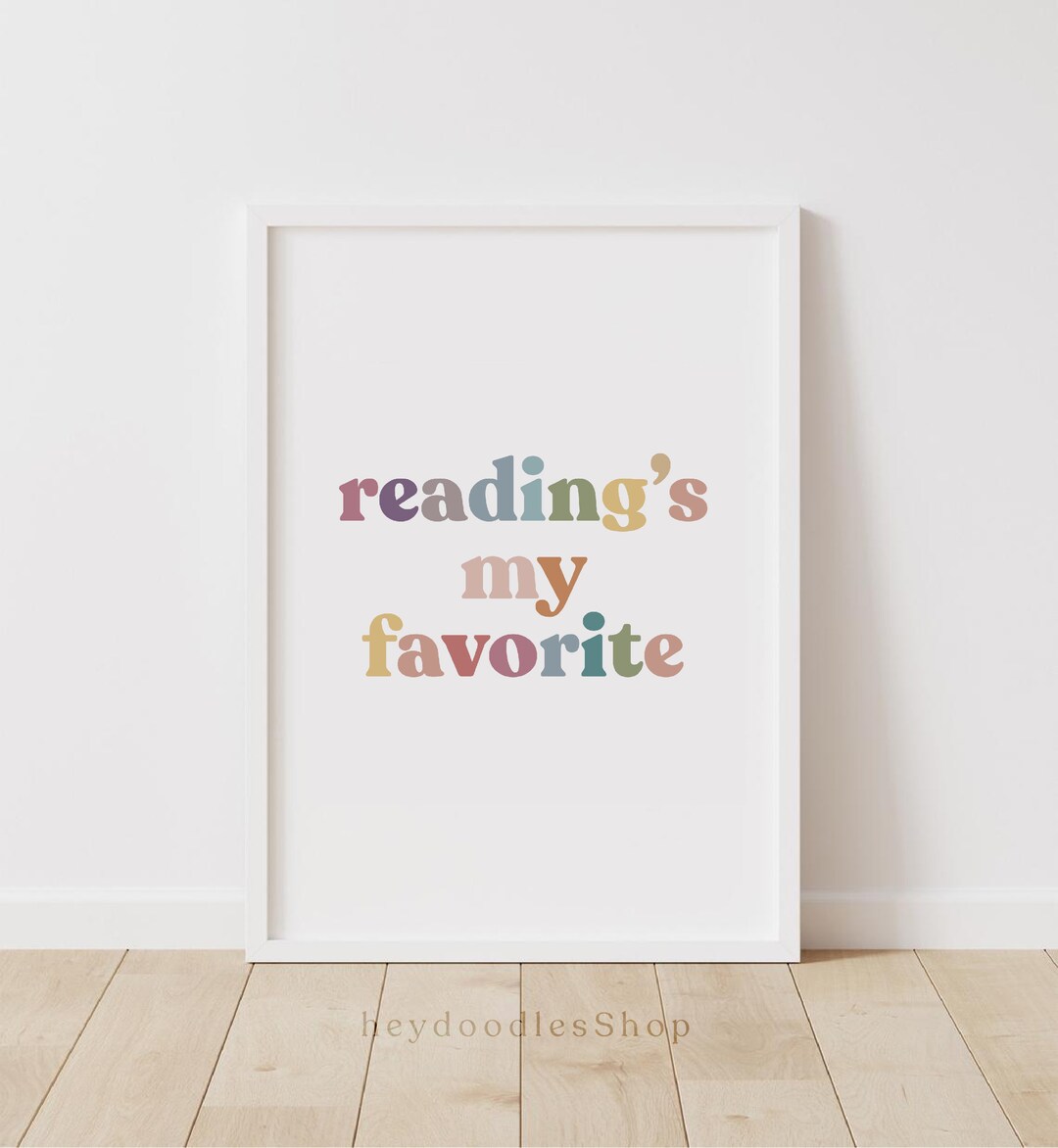 Reading Nook Printable, Book Nook Wall Art, Reading's My Favorite ...