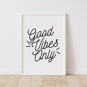 Good Vibes Only Printable Wall Art Typographic Art Printable - Etsy