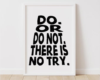 Do Or Do Not There Is No Try, Star Wars Nursery Wall Art Star Wars Poster Download Kids Room Printable Wall Art Instant Download