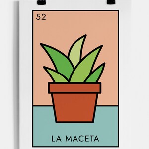 Loteria Mexicana La Maceta Printable Wall Art, Mexican Folk Art ...