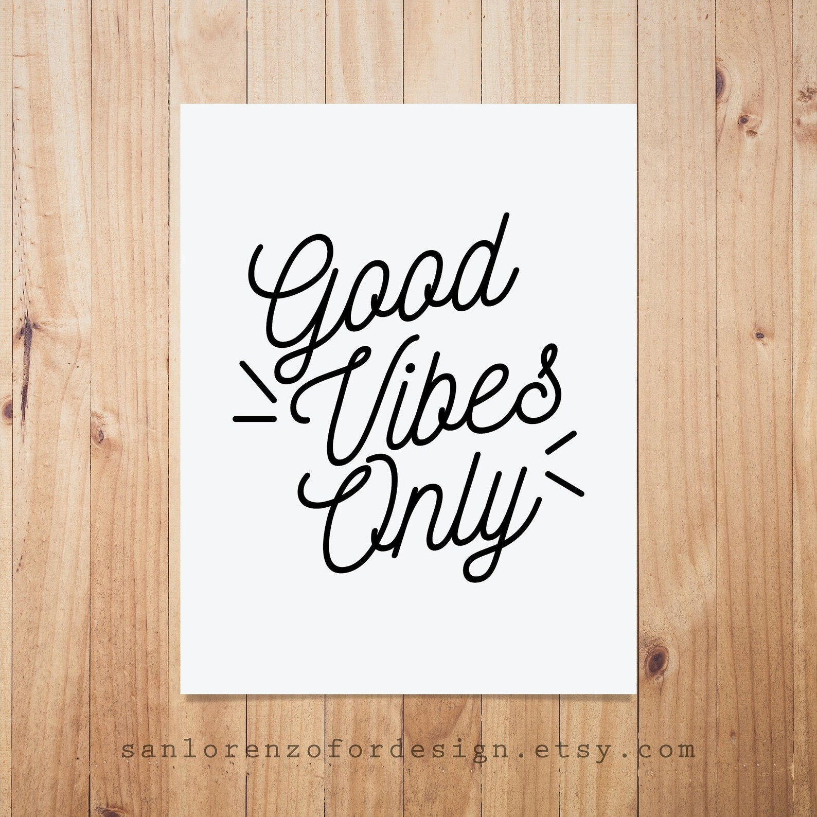 Good Vibes Only Printable Wall Art Typographic Art Printable | Etsy