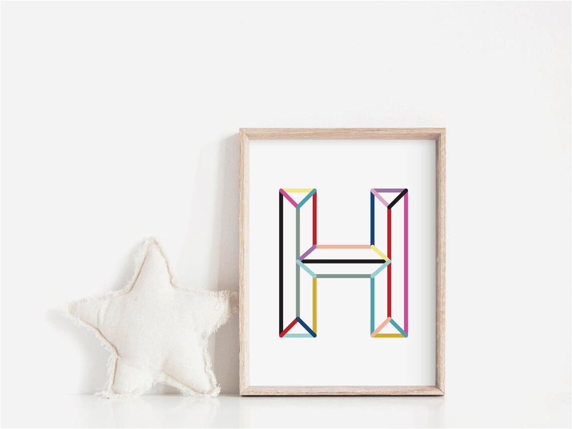 Initial Decor Nursery Initial Nursery Decor Letter H Wall Etsy