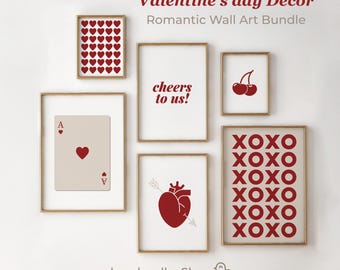 valentines day wall art valentines day party printable bundle gallery wall love printable wall art set of 10 Heart XOXO Print Love Quote