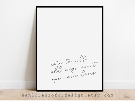 Old Ways Won T Open New Doors Wall Art Printable Art Etsy