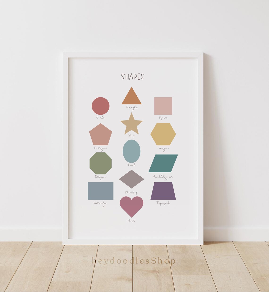 Shapes Printableeducational Wall Art Print Playroom Decor - Etsy