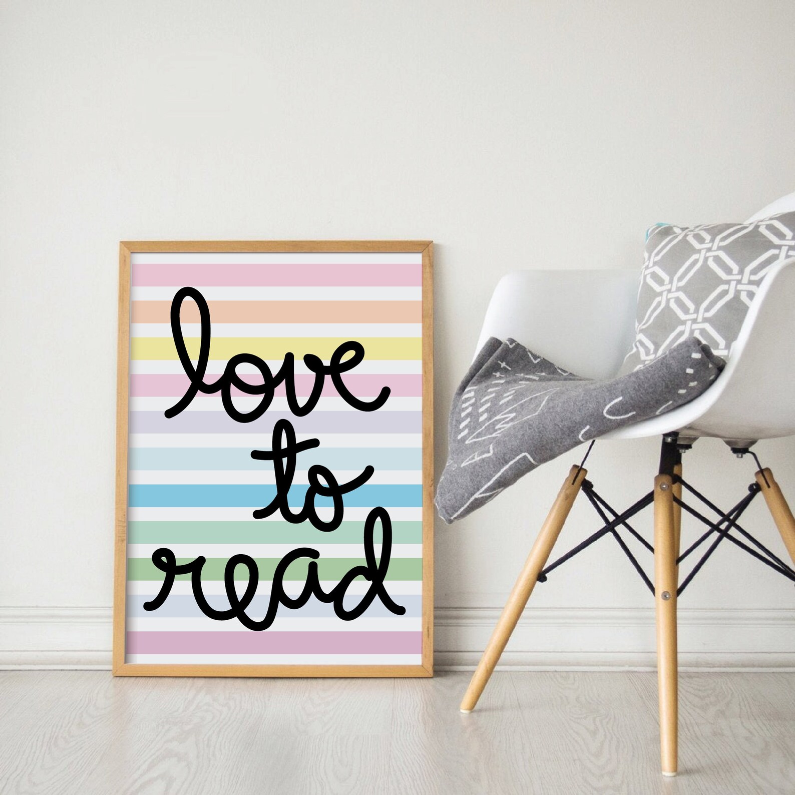 Love to Read Colorful Wall Art Printable Wall Art for Rainbow | Etsy