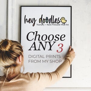 Choose Any 3 Printable Designs - Set of 3 Wall Art Printable - Bundle Printable - Custom Size - INSTANT DOWNLOAD