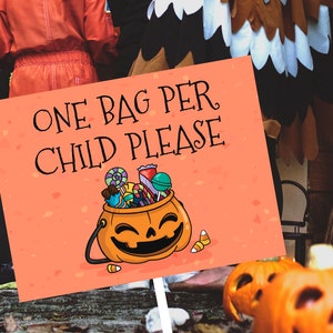 Halloween Candy Sign, Halloween Yard Decorations, Halloween Printable, Quarantine Halloween, Please Take One Sign,