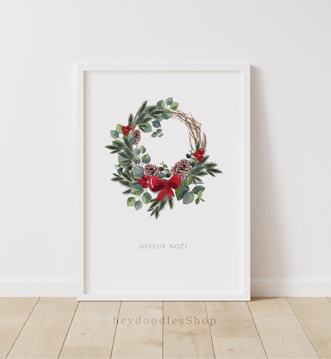 Joyeux Noel Printable Wall Art, Christmas Print, Christmas Tree ...