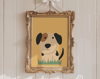 Dog illustration printable wall art playroom printable art nursery wall decor for baby room art print modern dog wall art instant download