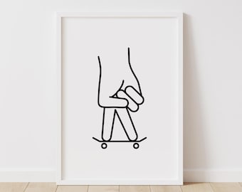 Skateboarding Print Teenage Boy Bedroom Decor Printable Wall Art Playroom Decor Skateboard Printable Boy Room Art Game Room Decor Trending
